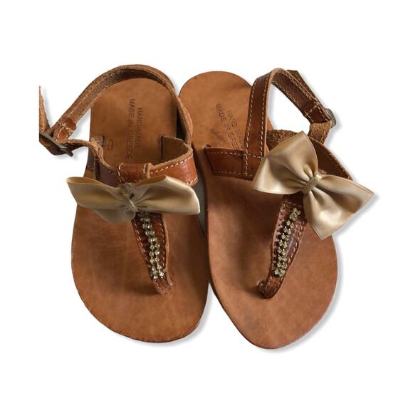 Grecian Handmade Leather Bow Sandals - Picture 2 of 9